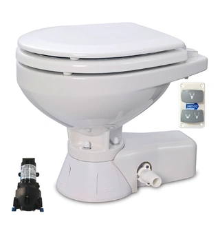 JABSCO Quiet Flush Toalett - 12V Compact - inkl. bryterpanel