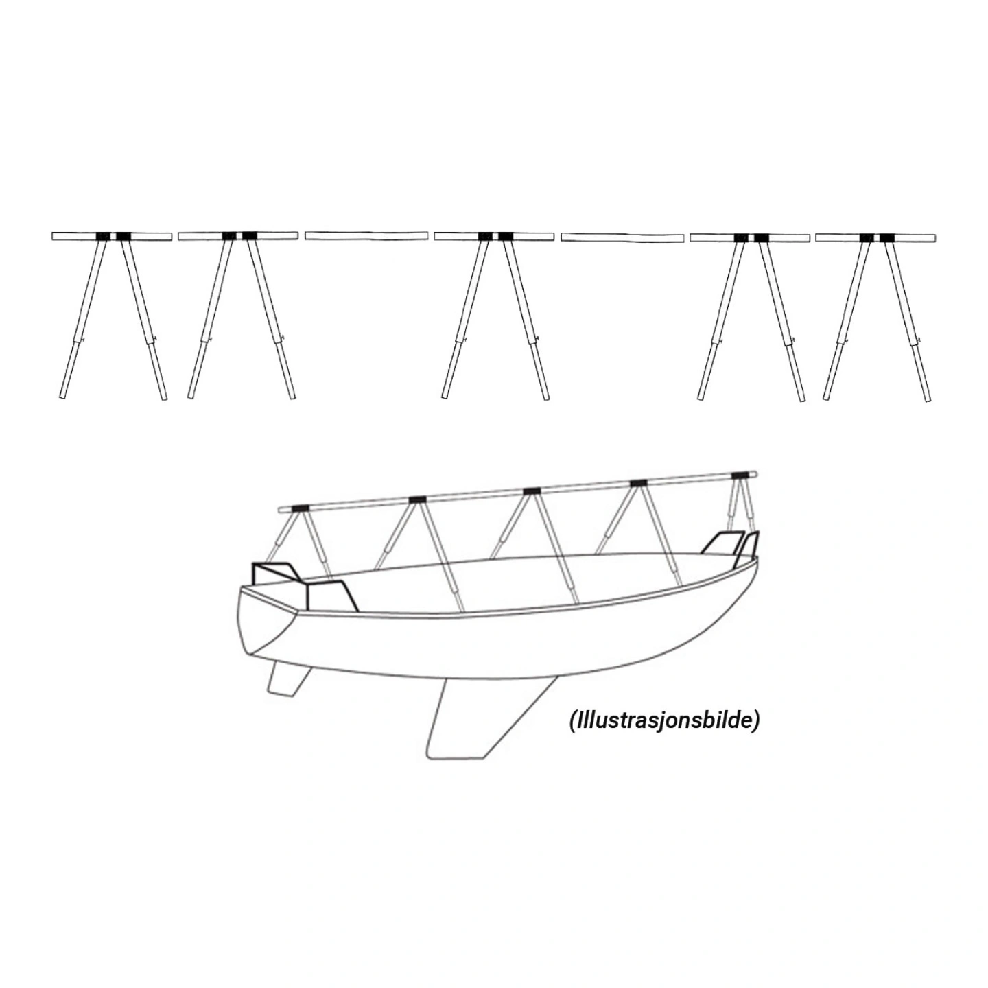 Dekkstativ i aluminium m/bag 10,5 meter Passer til båter fra 29 til 31 fot