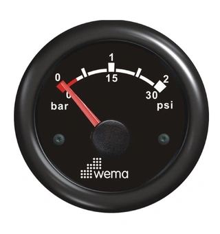 WEMA Turbotrykkmåler  0-2 bar SL sort
