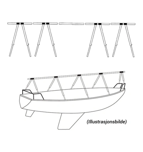 Dekkstativ i aluminium m/bag Passer til båter fra 19 til 35 fot