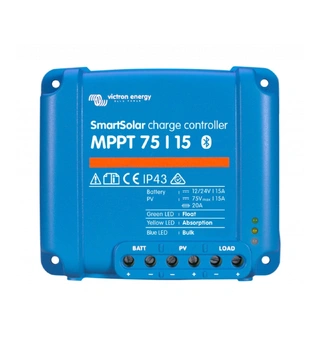 VICTRON  SmartSolar MPPT 75/15 12/24V m/ bluetooth - 15A
