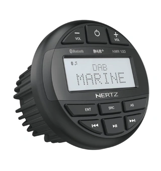 HERTZ HMR10D Marine DAB+ radio m/bt 100% vanntett front IP66, 4 x 50W