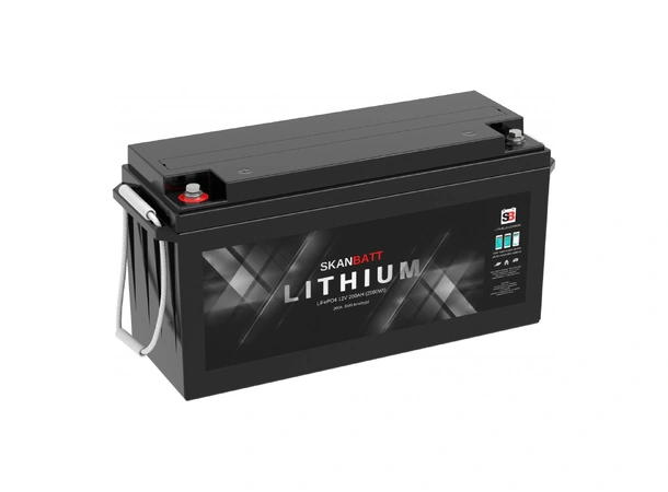 SKANBATT Lithium Batteri 12V 200AH 200A BMS - 5års garanti med Bluetooth