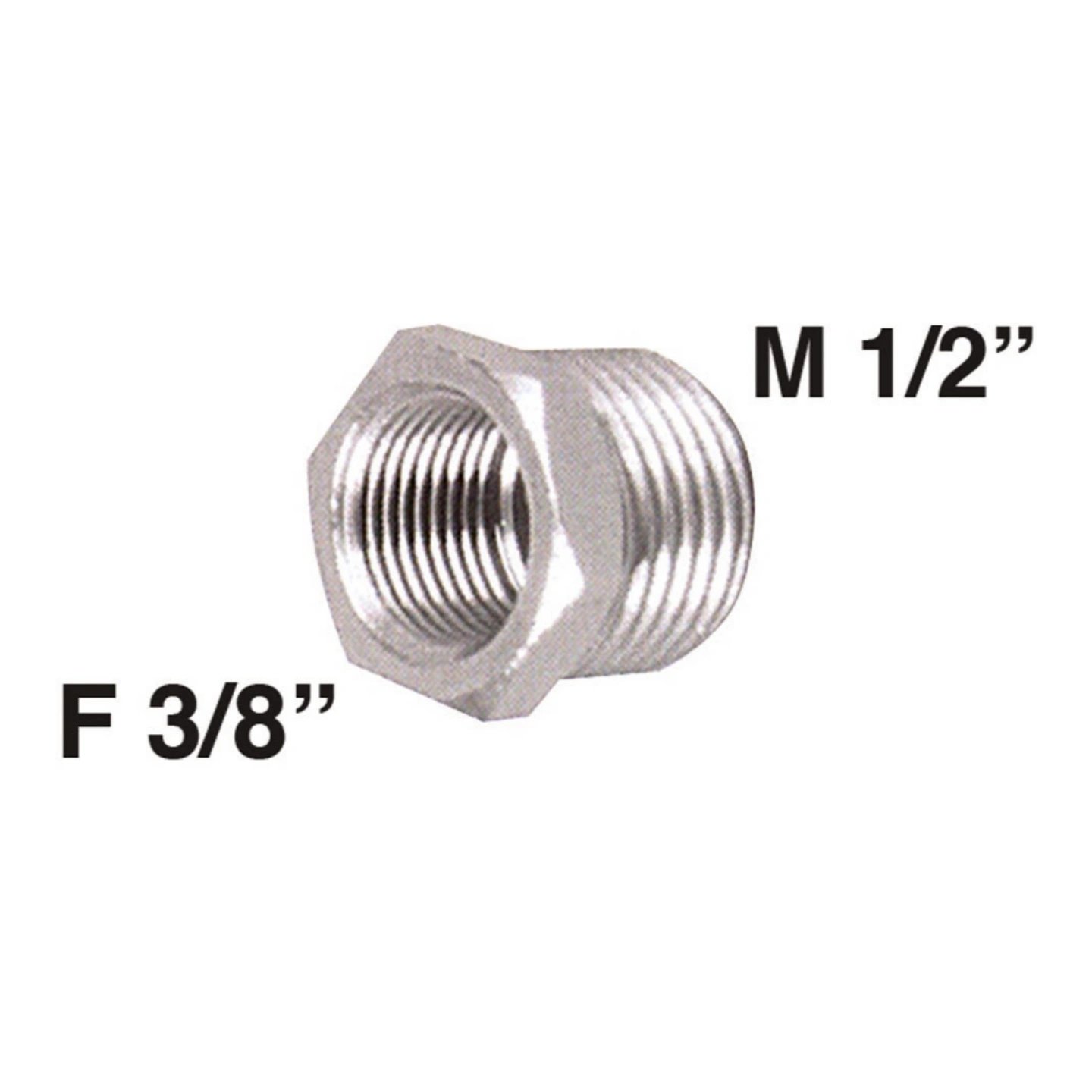 TREM 3/8 til 1/2 dusjslangeadapter adapter til kran og slange